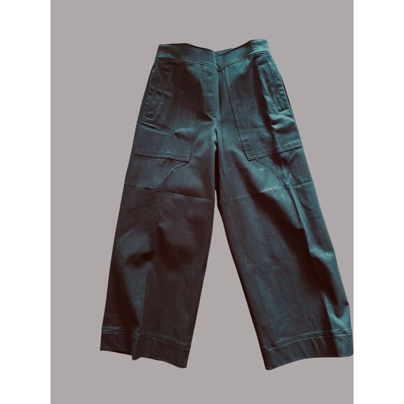 The Perfect Pull-On Crop Wide Leg Ponte Pants Black Size Med/P - Picture 2 of 9